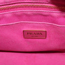 PRADA Canapa PM Hand Bag Canvas 2way Pink Gold Auth ARZ534-19
