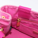 PRADA Canapa PM Hand Bag Canvas 2way Pink Gold Auth ARZ534-22