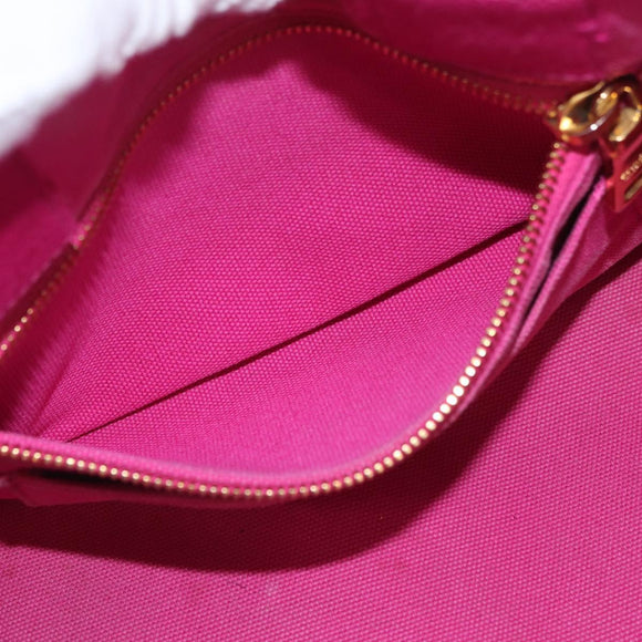 PRADA Canapa PM Hand Bag Canvas 2way Pink Gold Auth ARZ534