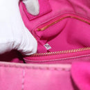 PRADA Canapa PM Hand Bag Canvas 2way Pink Gold Auth ARZ534-12