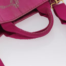 PRADA Canapa PM Hand Bag Canvas 2way Pink Gold Auth ARZ534-7