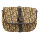 Christian Dior Trotter Canvas Shoulder Bag Beige Gold Auth ARZ539-2