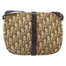 Christian Dior Trotter Canvas Shoulder Bag Beige Gold Auth ARZ539-3