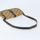 Christian Dior Trotter Canvas Shoulder Bag Beige Gold Auth ARZ539-7