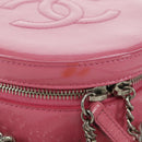 CHANEL Chain Shoulder Bag Patent leather Pink Silver CC Auth ARZ544SAM-8