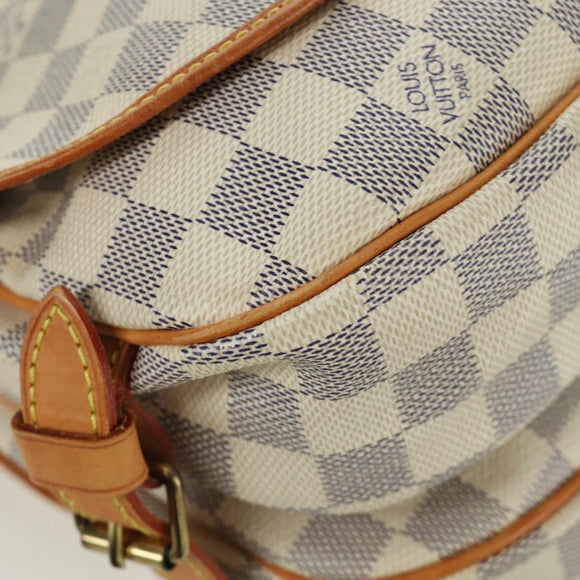 LOUIS VUITTON Damier Azur Saumur 30 Schoudertas SPO N48202 LV Auth ARZ546V