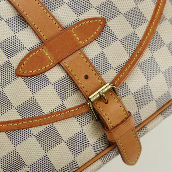 LOUIS VUITTON Damier Azur Saumur 30 Schoudertas SPO N48202 LV Auth ARZ546V