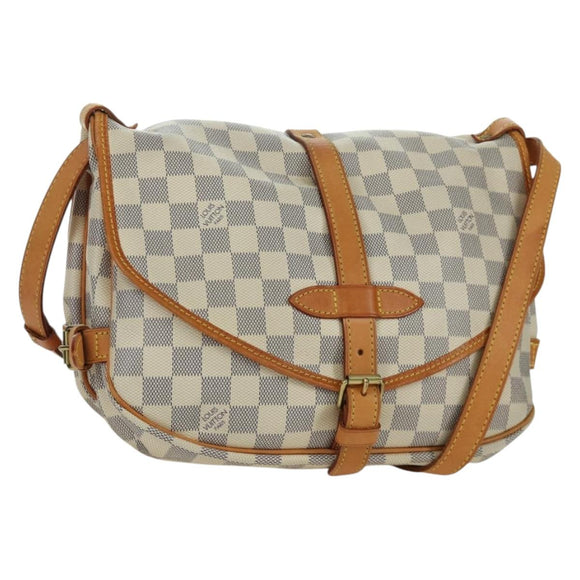 LOUIS VUITTON Damier Azur Saumur 30 Schoudertas SPO N48202 LV Auth ARZ546V