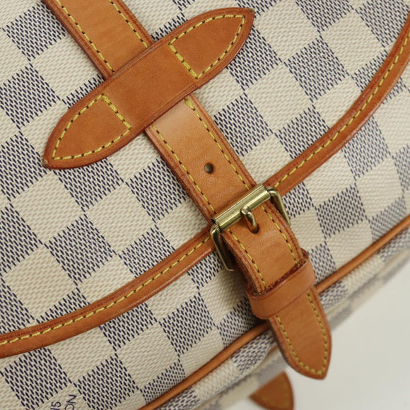 LOUIS VUITTON Damier Azur Saumur 30 Schoudertas SPO N48202 LV Auth ARZ546V
