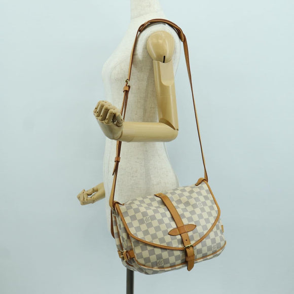 LOUIS VUITTON Damier Azur Saumur 30 Schoudertas SPO N48202 LV Auth ARZ546V