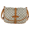 LOUIS VUITTON Damier Azur Saumur 30 Schoudertas SPO N48202 LV Auth ARZ546V-2