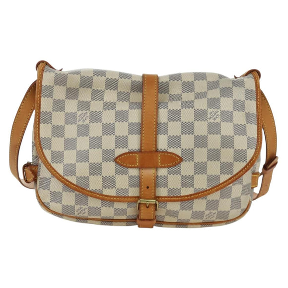 LOUIS VUITTON Damier Azur Saumur 30 Schoudertas SPO N48202 LV Auth ARZ546V