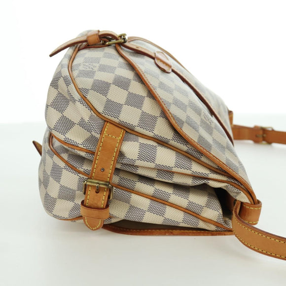 LOUIS VUITTON Damier Azur Saumur 30 Schoudertas SPO N48202 LV Auth ARZ546V