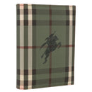 BURBERRY Nova Check Day Planner Cover PVC Leather Green Auth ARZ548-1