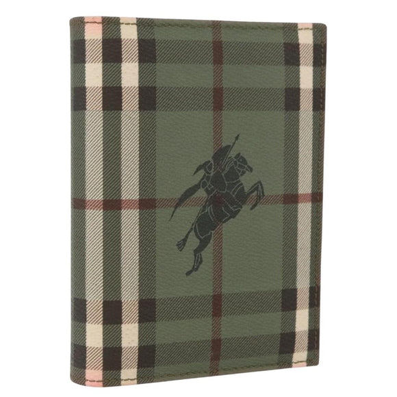 BURBERRY Nova Check Day Planner Cover PVC Leather Green Auth ARZ548
