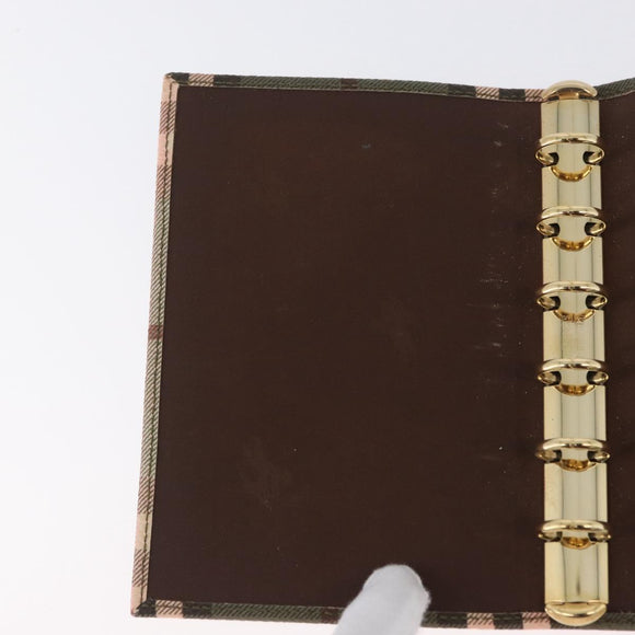 BURBERRY Nova Check Day Planner Cover PVC Leather Green Auth ARZ548