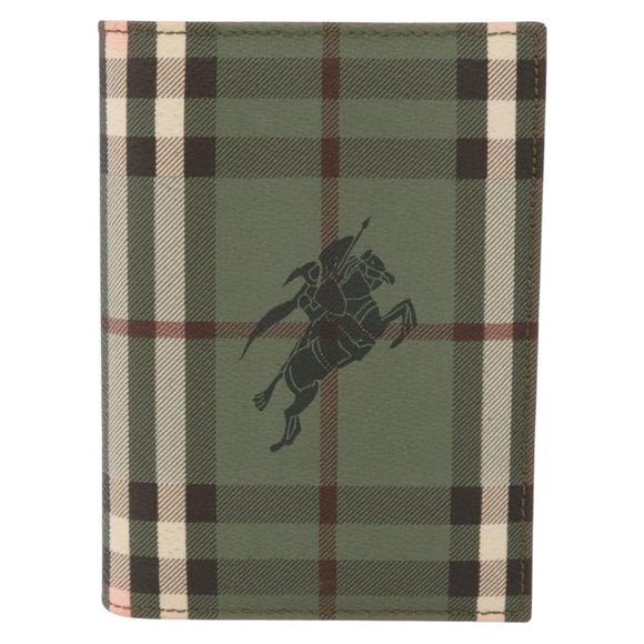 BURBERRY Nova Check Day Planner Cover PVC Leather Green Auth ARZ548