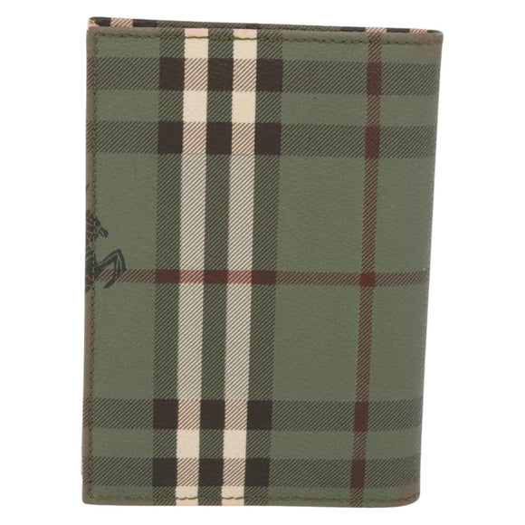 BURBERRY Nova Check Day Planner Cover PVC Leather Green Auth ARZ548