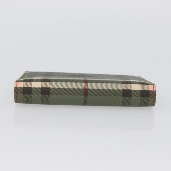 BURBERRY Nova Check Day Planner Cover PVC Leather Green Auth ARZ548