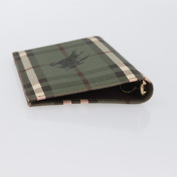 BURBERRY Nova Check Day Planner Cover PVC Leather Green Auth ARZ548