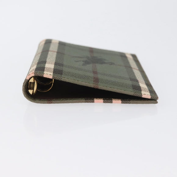 BURBERRY Nova Check Day Planner Cover PVC Leather Green Auth ARZ548