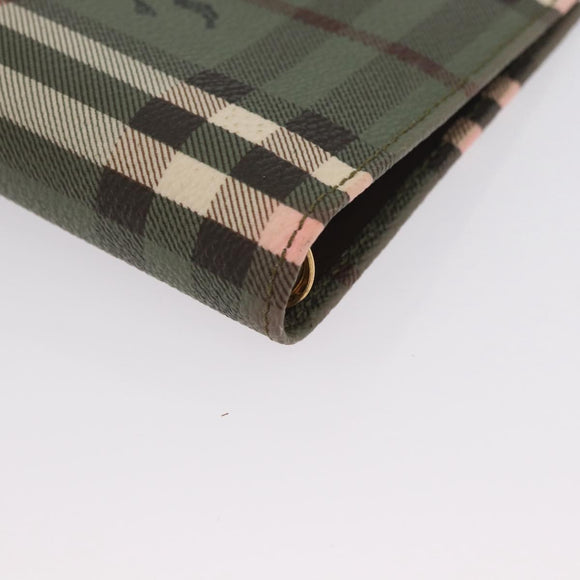 BURBERRY Nova Check Day Planner Cover PVC Leather Green Auth ARZ548