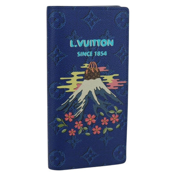 LOUIS VUITTON Monogram Brazza Portefeuille Long Wallet Blue M25985 Auth ARZ553SM