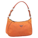 PRADA Shoulder Bag Nylon Orange Silver Auth ARZ559A-1