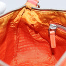 PRADA Shoulder Bag Nylon Orange Silver Auth ARZ559A-22