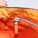 PRADA Shoulder Bag Nylon Orange Silver Auth ARZ559A-23