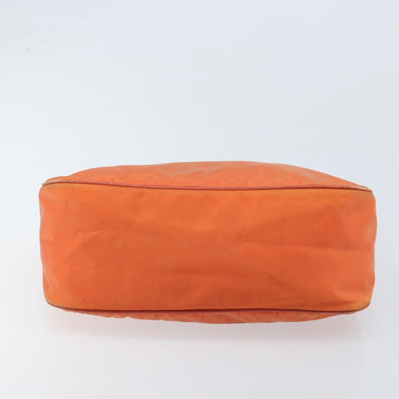 PRADA Shoulder Bag Nylon Orange Silver Auth ARZ559A