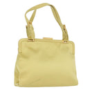 PRADA Tote Bag Satin Yellow Gold Auth ARZ560-1