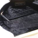 PRADA Tote Bag Satin Yellow Gold Auth ARZ560-17