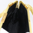 PRADA Tote Bag Satin Yellow Gold Auth ARZ560-18