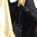 PRADA Tote Bag Satin Yellow Gold Auth ARZ560-19