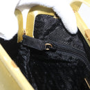 PRADA Tote Bag Satin Yellow Gold Auth ARZ560-20