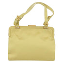 PRADA Tote Bag Satin Yellow Gold Auth ARZ560-4