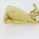 PRADA Tote Bag Satin Yellow Gold Auth ARZ560-5