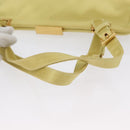 PRADA Tote Bag Satin Yellow Gold Auth ARZ560-8
