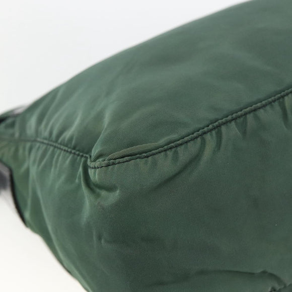 PRADA Shoulder Bag Nylon Green Silver Auth ARZ561