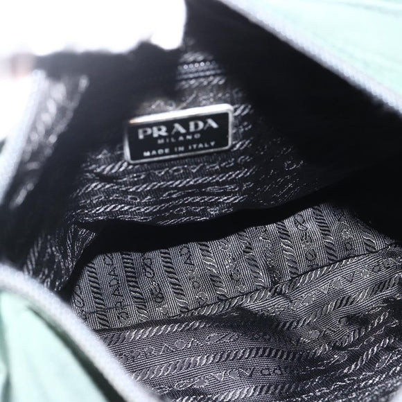 PRADA Shoulder Bag Nylon Green Silver Auth ARZ561