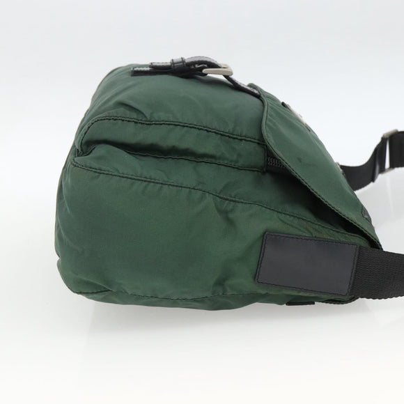 PRADA Shoulder Bag Nylon Green Silver Auth ARZ561