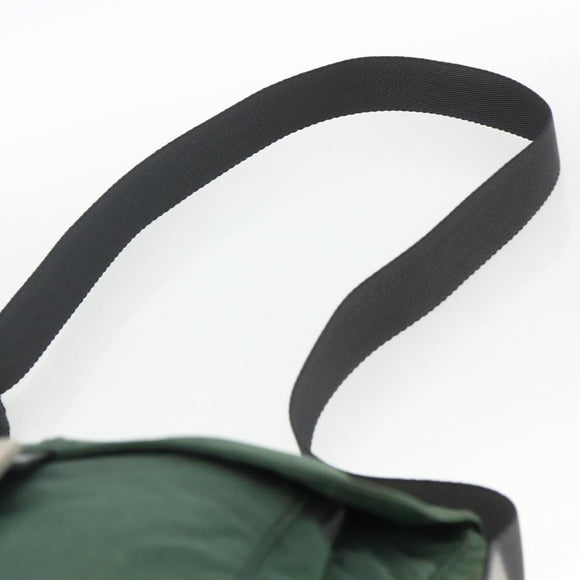 PRADA Shoulder Bag Nylon Green Silver Auth ARZ561