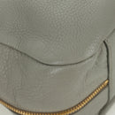 PRADA Shoulder Bag Leather Gray Gold Auth ARZ570V-15
