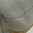 PRADA Shoulder Bag Leather Gray Gold Auth ARZ570V-18