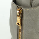 PRADA Shoulder Bag Leather Gray Gold Auth ARZ570V-8