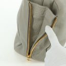 PRADA Shoulder Bag Leather Gray Gold Auth ARZ570V-9