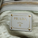 PRADA Shoulder Bag Leather Gray Gold Auth ARZ570V-21