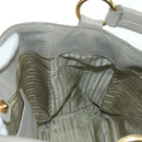 PRADA Shoulder Bag Leather Gray Gold Auth ARZ570V-22