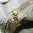 PRADA Shoulder Bag Leather Gray Gold Auth ARZ570V-24
